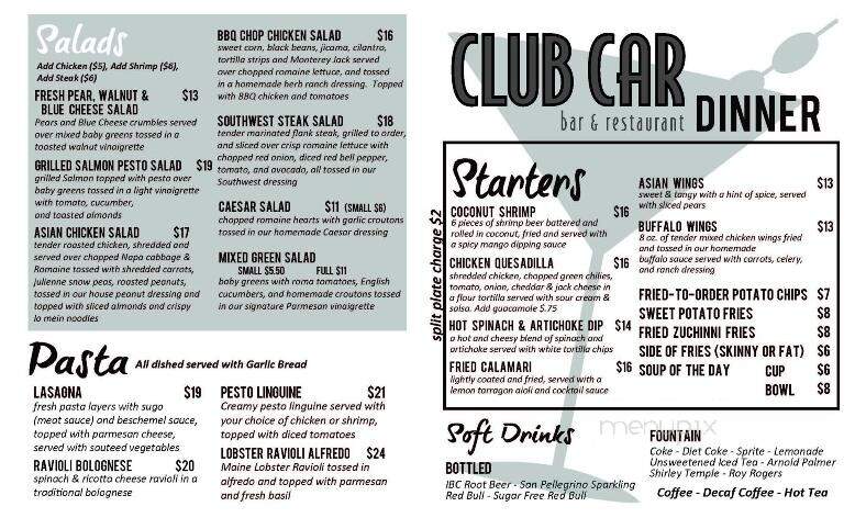 The Club Car - Auburn, CA menu_pic