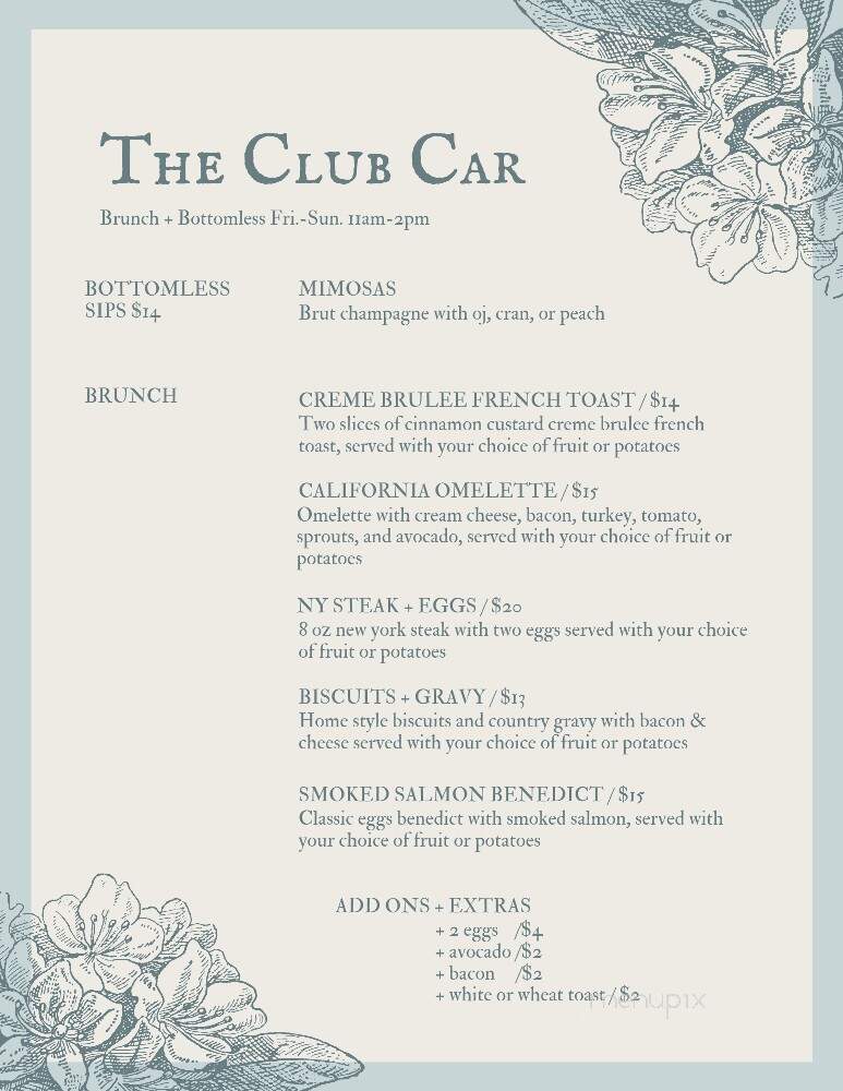 The Club Car - Auburn, CA menu_pic