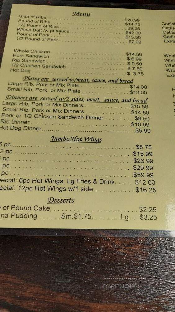 Archibald's BBQ - Northport, AL menu_pic