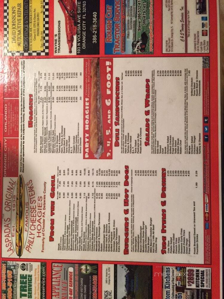 Laspada's Original Hoagies - Orange City, FL menu_pic