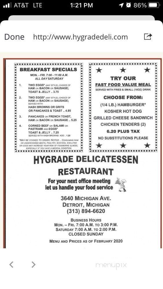 Hygrade Restaurant & Deli - Detroit, MI
