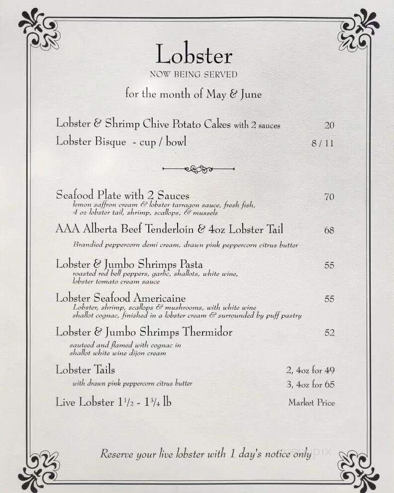 Normand's Fine Regional Cuisine - Edmonton, AB menu_pic