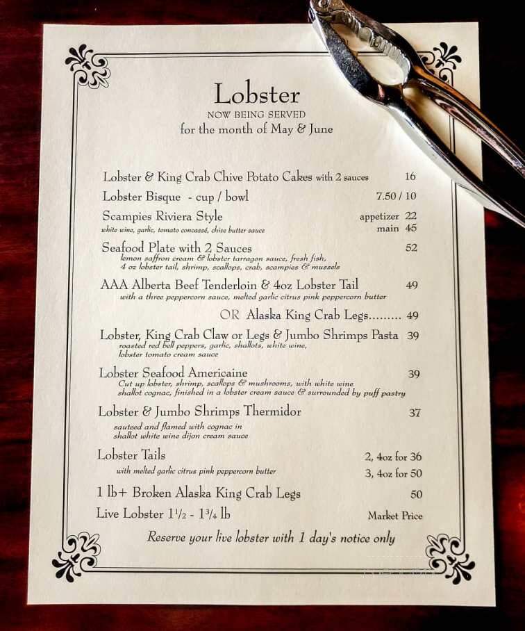 Normand's Fine Regional Cuisine - Edmonton, AB menu_pic