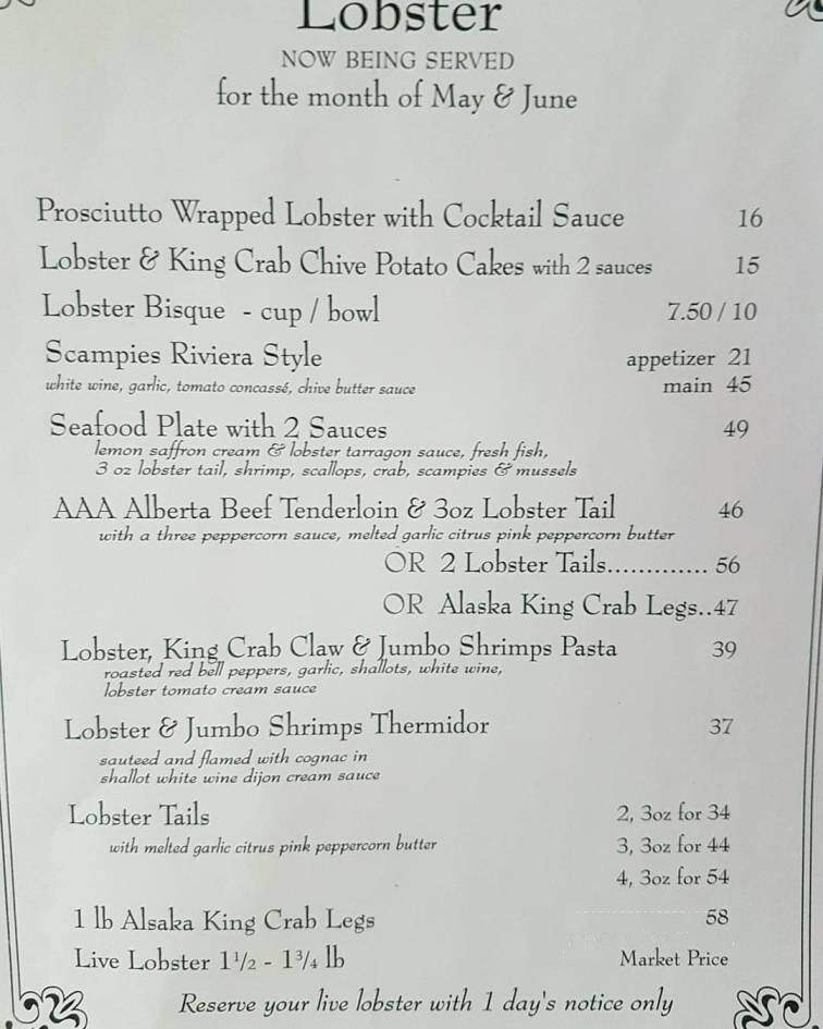 Normand's Fine Regional Cuisine - Edmonton, AB menu_pic