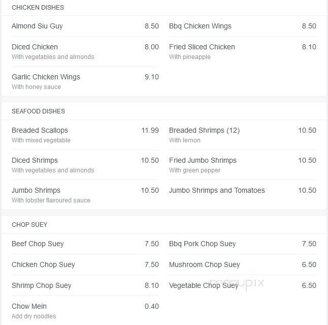 Win Fortune - Sudbury, ON menu_pic