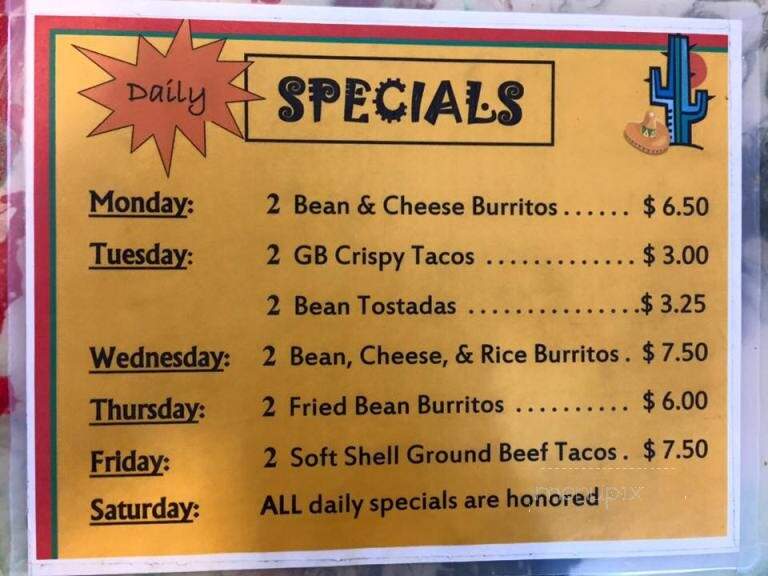 Mexican Food Factory - Coeur D'Alene, ID menu_pic
