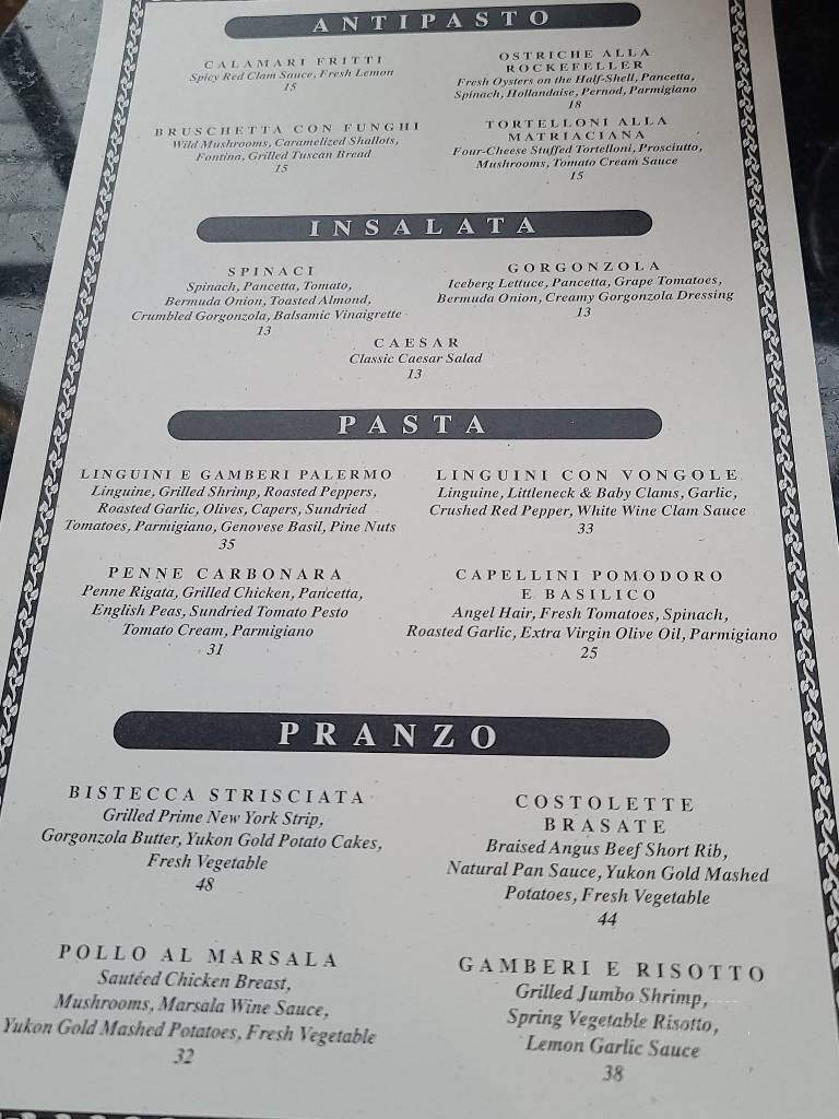 Porcini Restaurant - Louisville, KY menu_pic