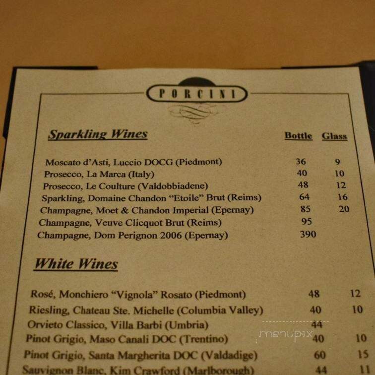 Porcini Restaurant - Louisville, KY menu_pic