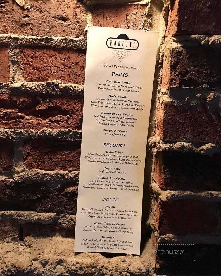 Porcini Restaurant - Louisville, KY menu_pic