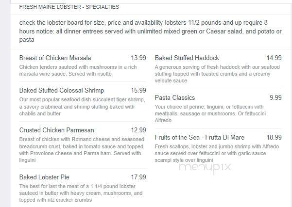 Verrillo's Restaurant - Portland, ME menu_pic