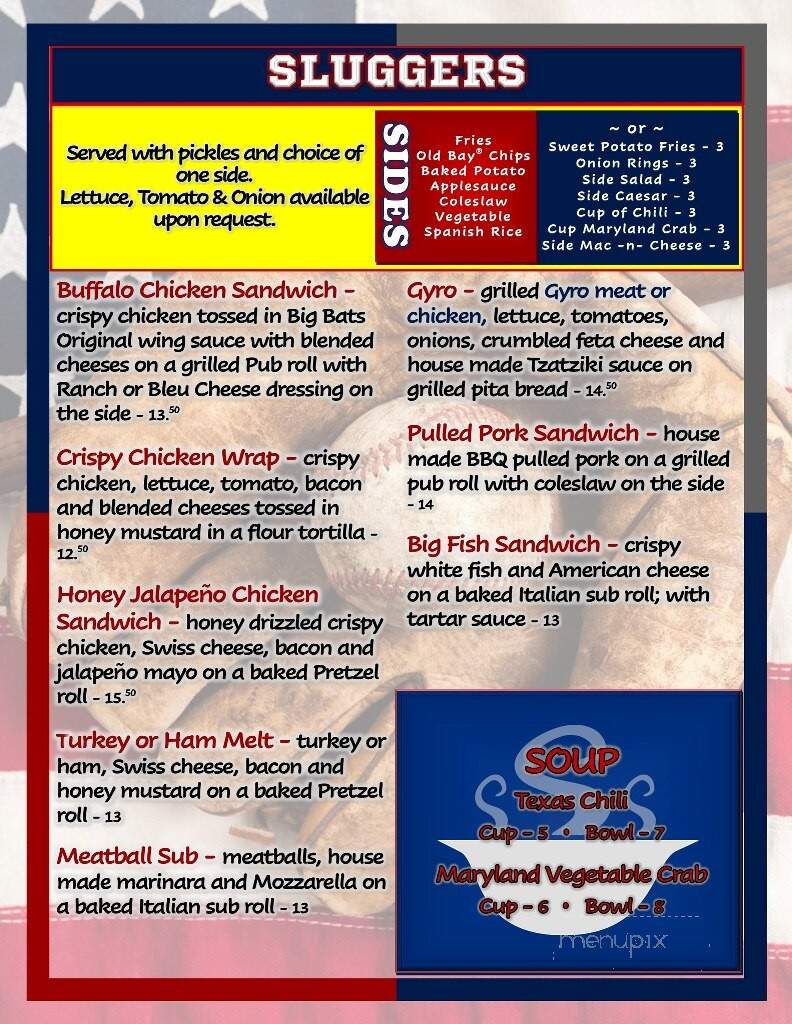 Big Bats Cafe - Stevensville, MD menu_pic