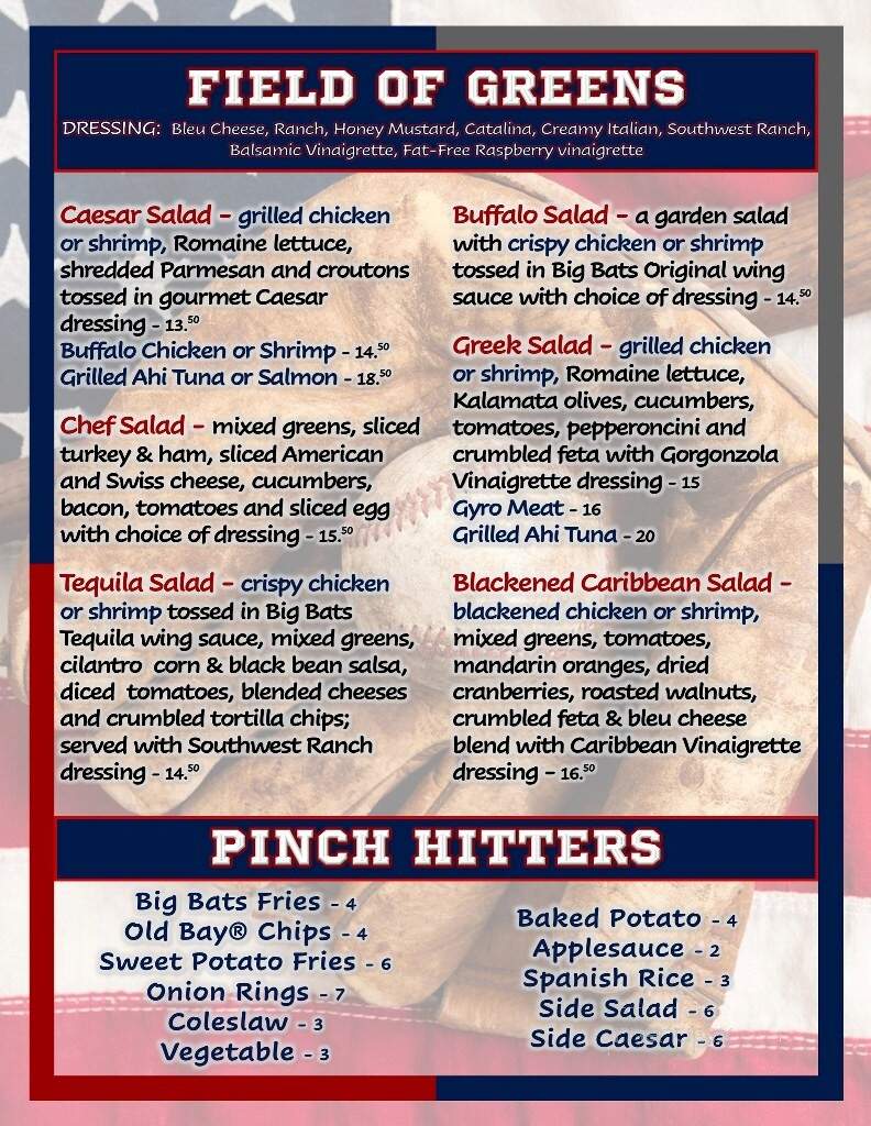 Big Bats Cafe - Stevensville, MD menu_pic