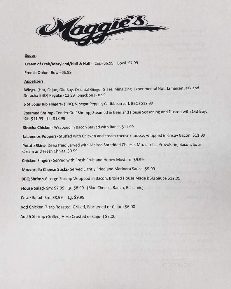 Maggie's Restaurant - Westminster, MD menu_pic