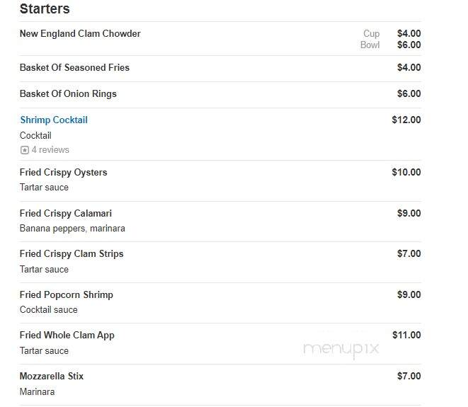 Barefoot Bob's Beach Grill - Hull, MA menu_pic
