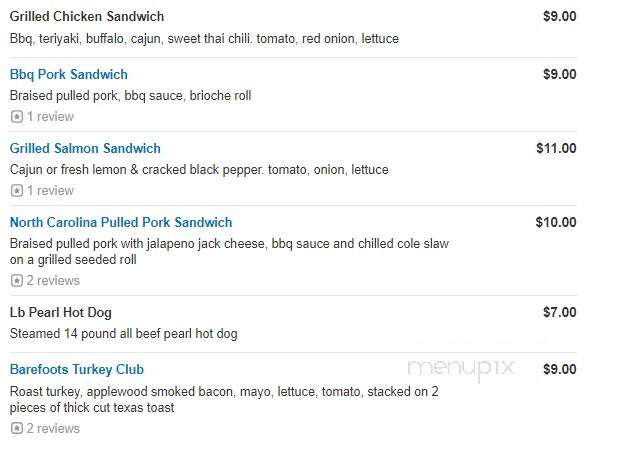 Barefoot Bob's Beach Grill - Hull, MA menu_pic