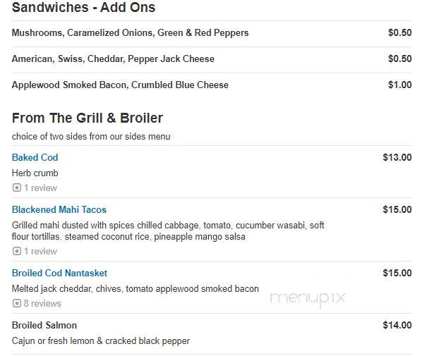 Barefoot Bob's Beach Grill - Hull, MA menu_pic