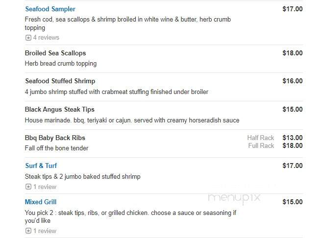 Barefoot Bob's Beach Grill - Hull, MA menu_pic