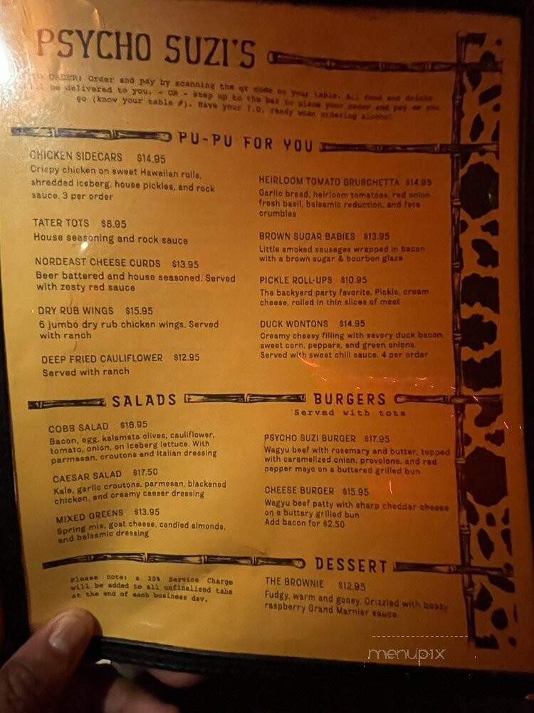 Psycho Suzi's Motor Lounge - Minneapolis, MN menu_pic