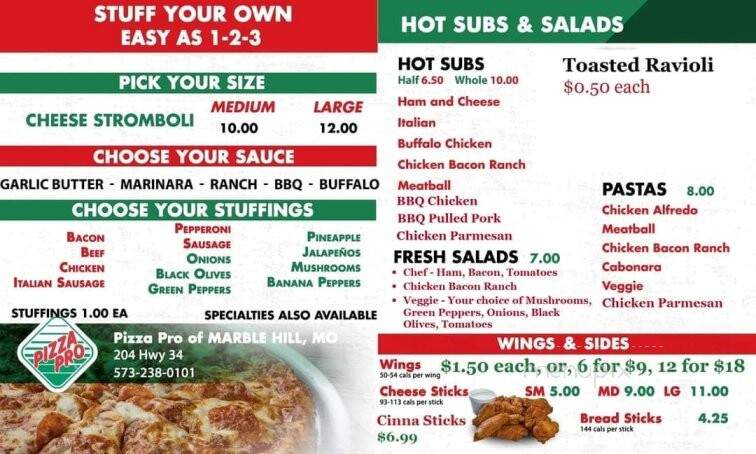 Marble Hill Pizza Pro - Marble Hill, MO menu_pic