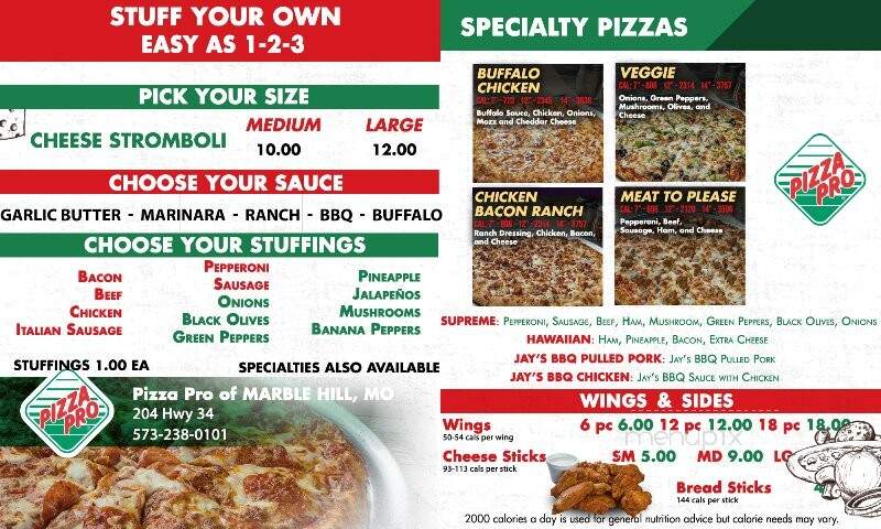 Marble Hill Pizza Pro - Marble Hill, MO menu_pic