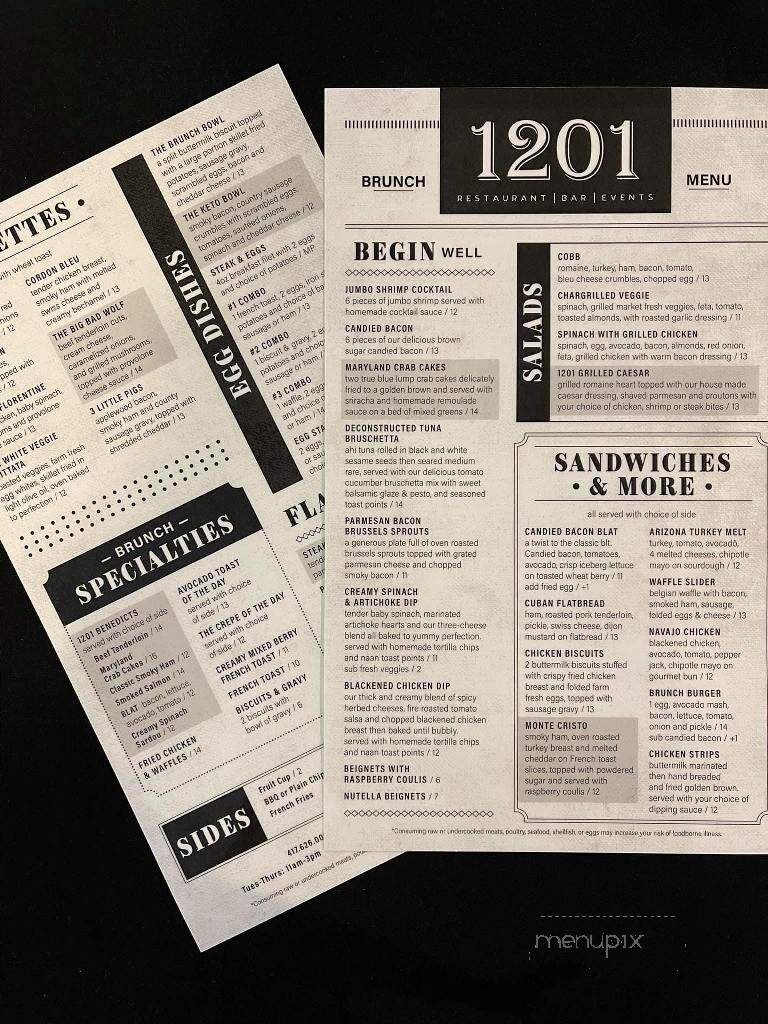 Club 1201 - Joplin, MO menu_pic