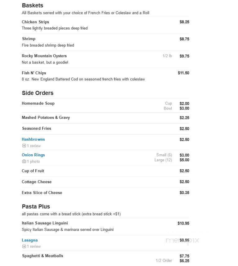 Helen's Restaurant & Grove - Chadron, NE menu_pic