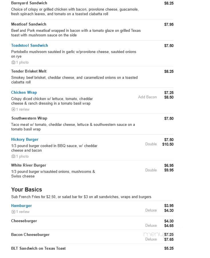 Helen's Restaurant & Grove - Chadron, NE menu_pic