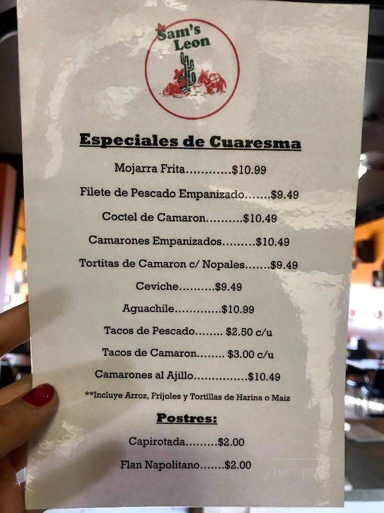 Sam's-Leon Mexican Supplies - Omaha, NE menu_pic
