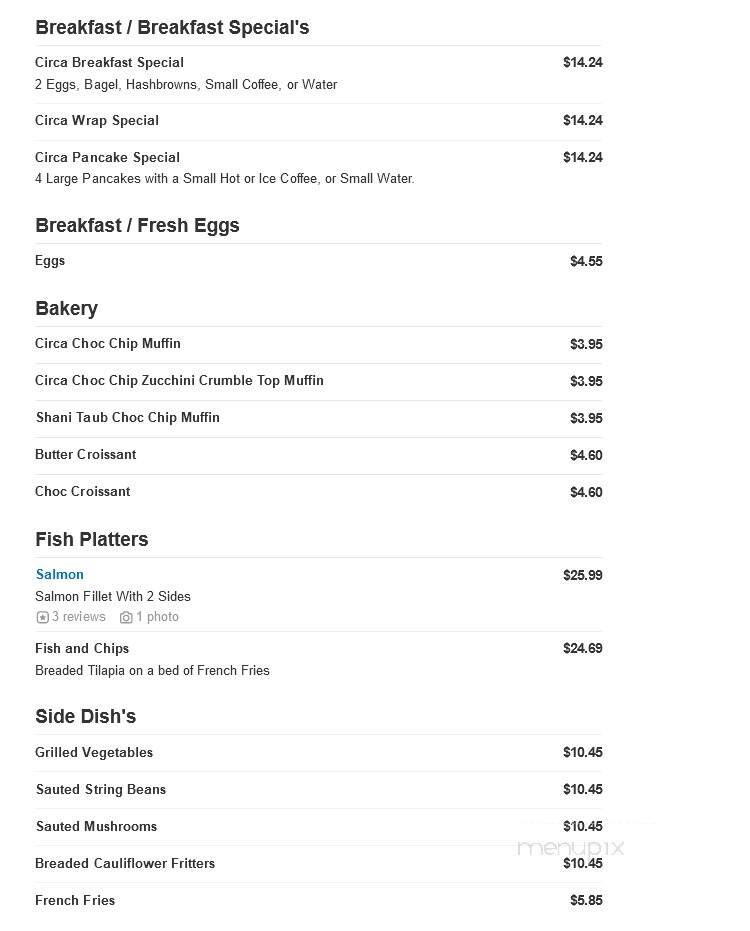 Circa Restaurant Lakewood - Lakewood, NJ menu_pic