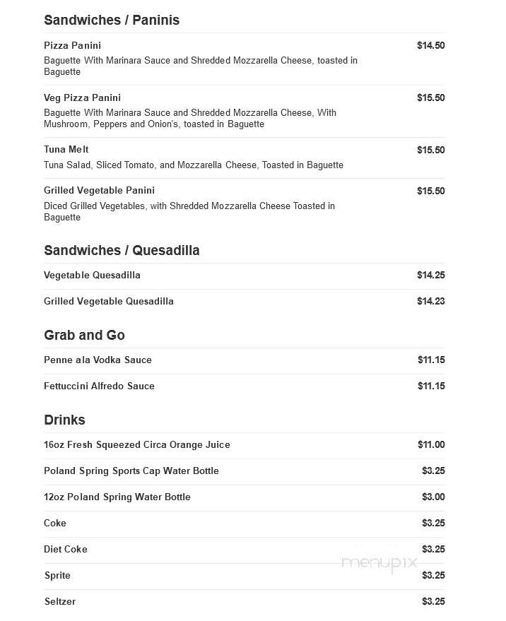 Circa Restaurant Lakewood - Lakewood, NJ menu_pic