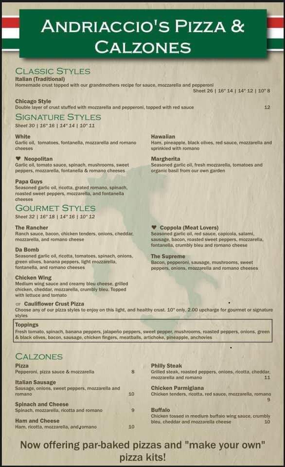 Andriaccio's Family Restaurant - Mayville, NY menu_pic