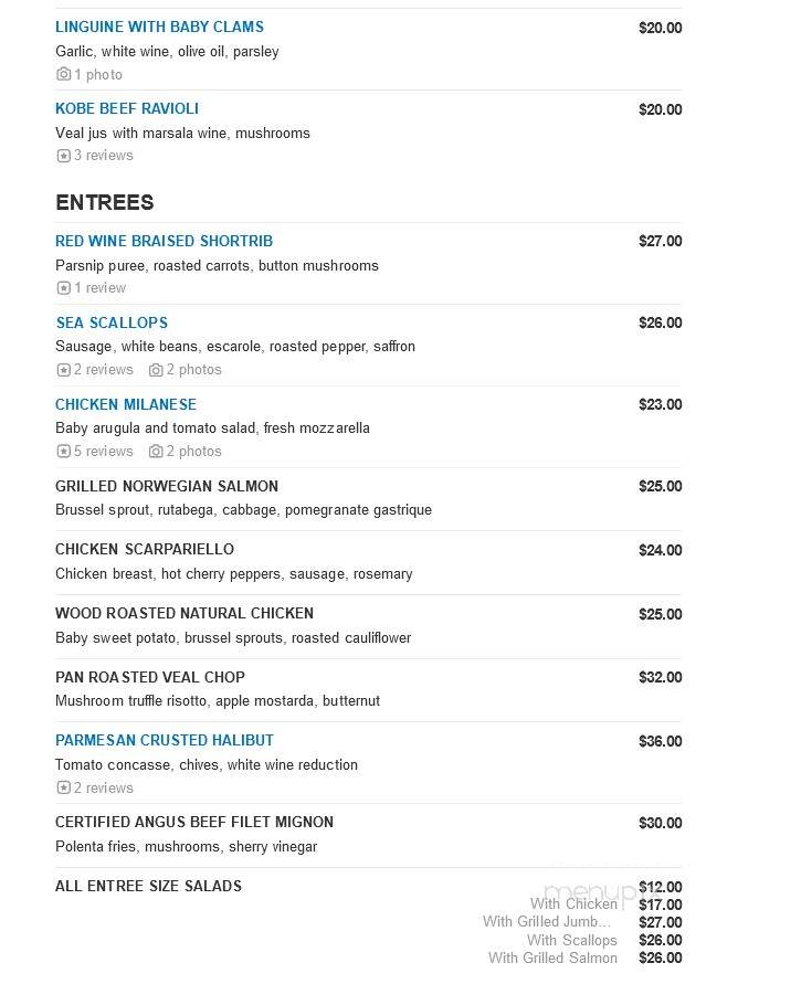 Aurora Ristorante - Rye, NY menu_pic