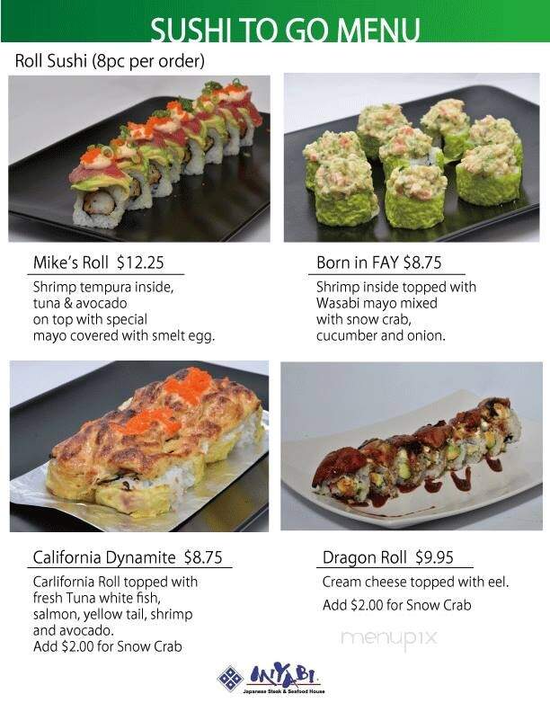 Miyabi Kyoto Japanese Steak - Fayetteville, NC menu_pic