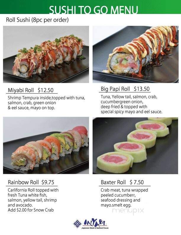 Miyabi Kyoto Japanese Steak - Fayetteville, NC menu_pic