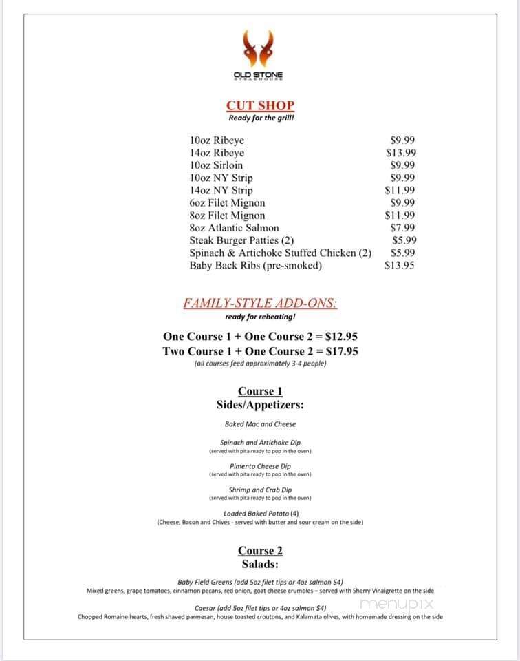 Old Stone Steakhouse Ltd - Belmont, NC menu_pic