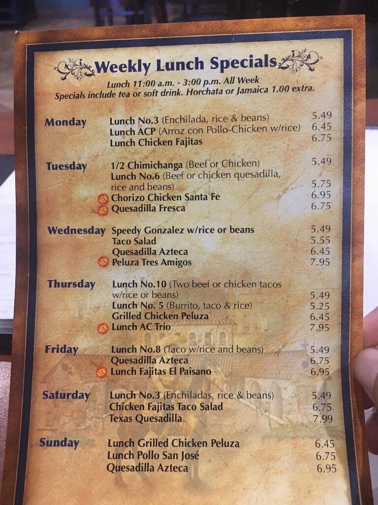 La Hacienda Restaurante #3 - Asheboro, NC menu_pic