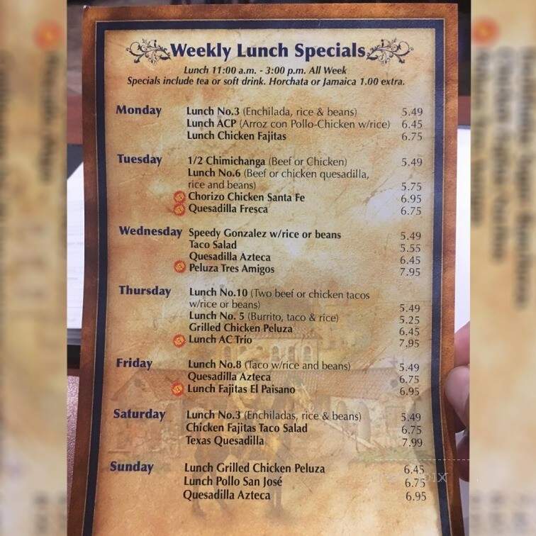 La Hacienda Restaurante #3 - Asheboro, NC menu_pic