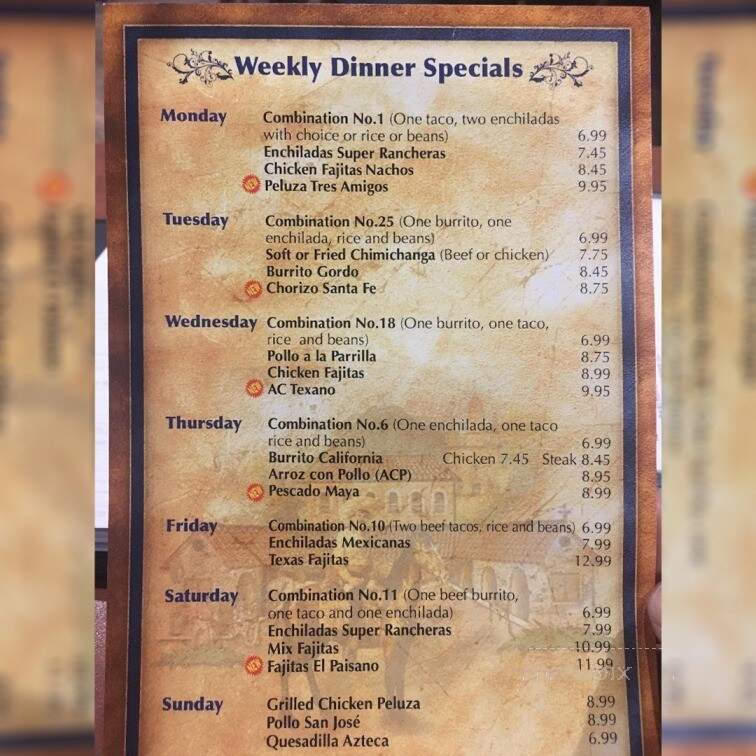 La Hacienda Restaurante #3 - Asheboro, NC menu_pic