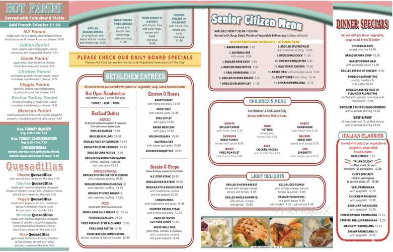 Bethlehem Diner - Allentown, PA menu_pic