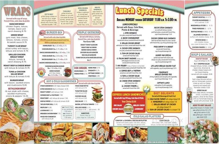 Bethlehem Diner - Allentown, PA menu_pic
