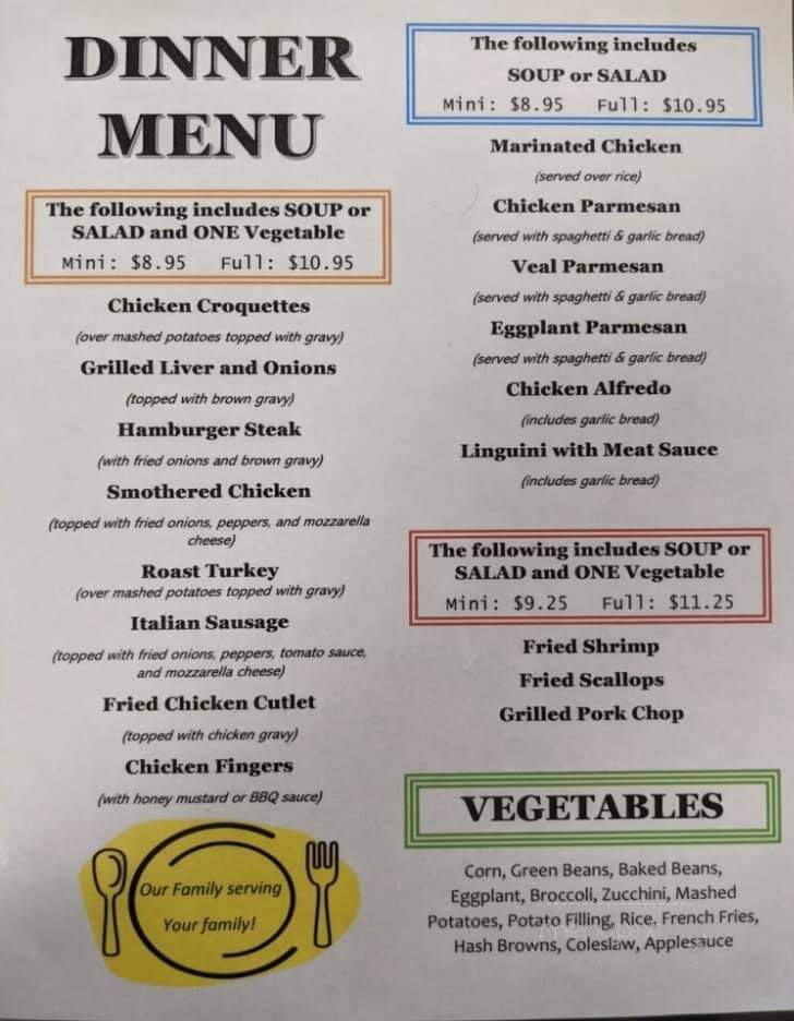 Williams Family Restaurant - Reading, PA menu_pic