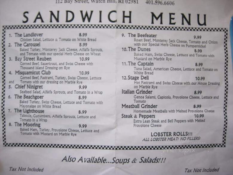 Bay Street Deli & Catering - Westerly, RI menu_pic