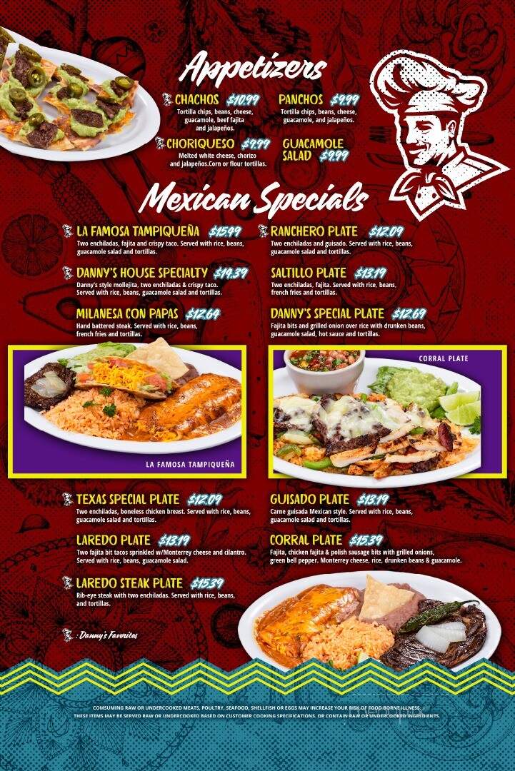 Danny's Restaurant - Laredo, TX menu_pic
