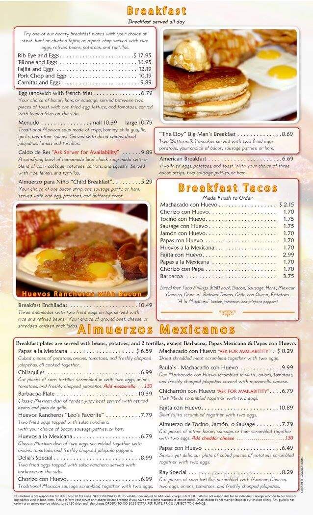El Ranchero Mexican Restaurant - La Porte, TX menu_pic