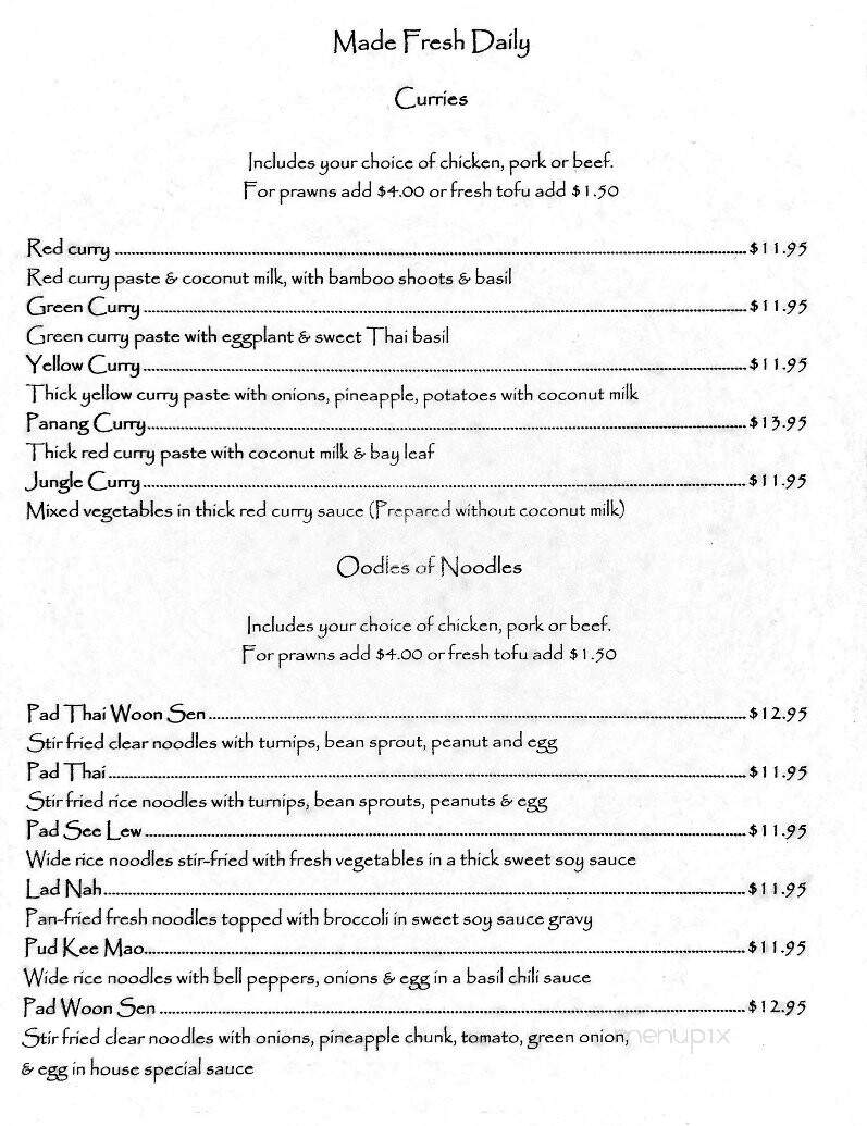 Nattamit Thai Restaurant - Silverdale, WA menu_pic