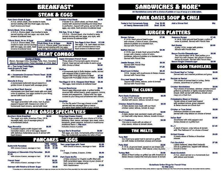 Mauston Park Oasis Shell Oil - Mauston, WI menu_pic