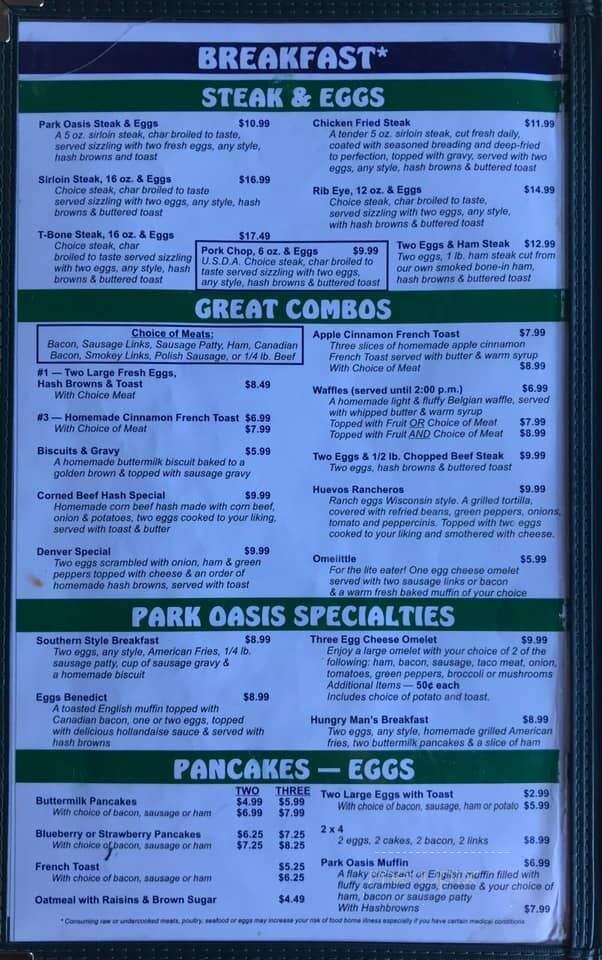 Mauston Park Oasis Shell Oil - Mauston, WI menu_pic