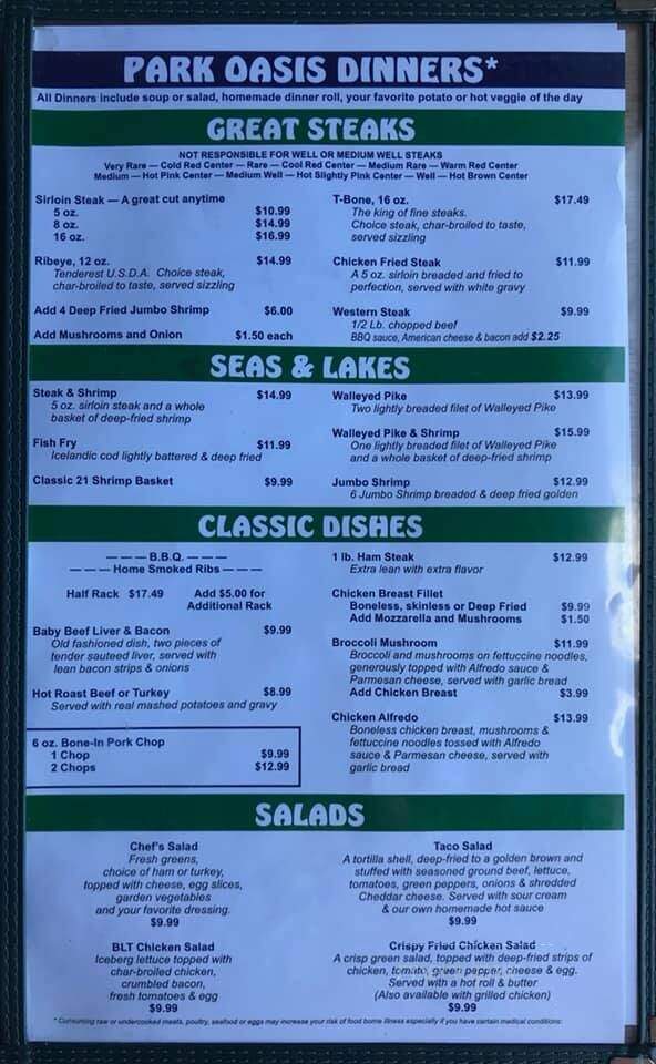 Mauston Park Oasis Shell Oil - Mauston, WI menu_pic