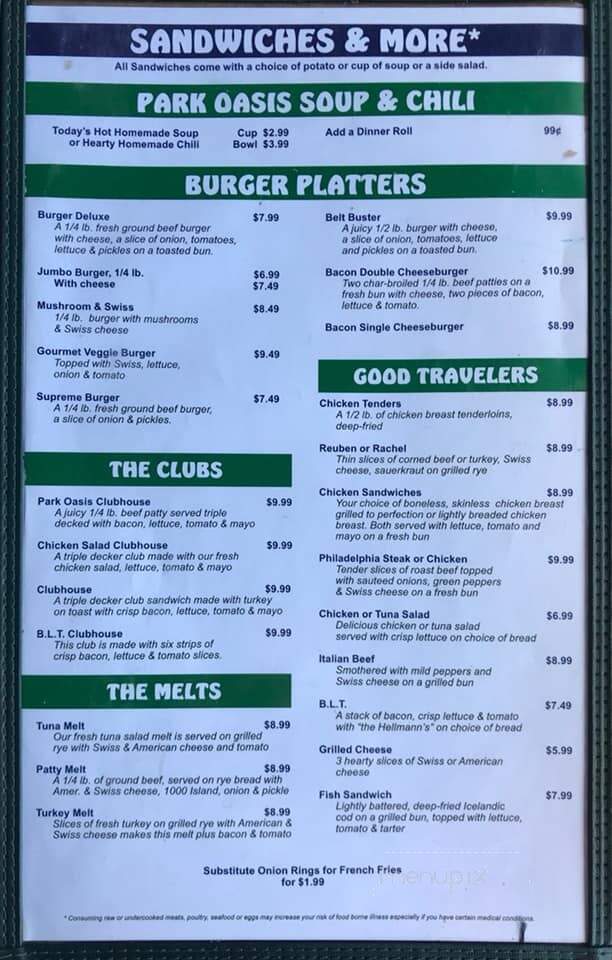 Mauston Park Oasis Shell Oil - Mauston, WI menu_pic