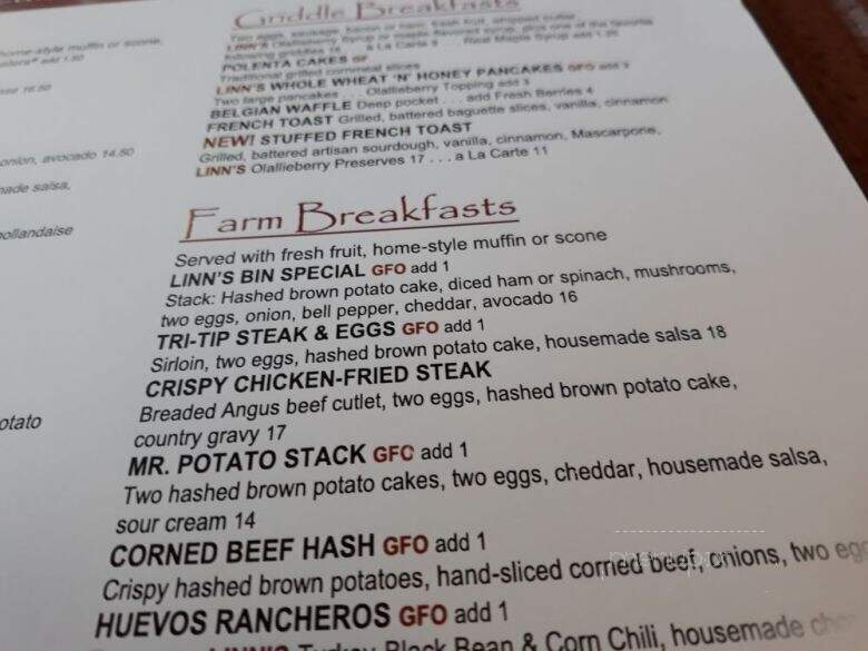 Linn's Of Cambria - Cambria, CA menu_pic